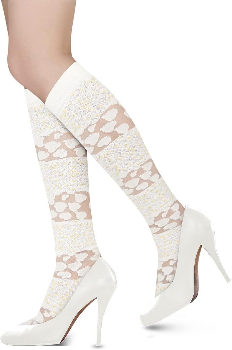 Benefeet Sox Womens Lace Knee High Socks Girls Sheer Mesh Knee High Stockings Cute Fishnet Lolita Calf Sock - Image 5